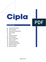 Cipla Valuation Model