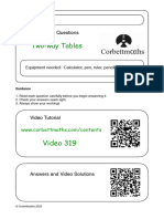 Two Way Tables