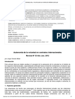 Autonomía de La Voluntad en Los Contratos Internacionales