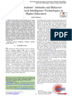 Analyzing Students' Attitudes and Behavior Toward Artificial Intelligence Technologies in Higher Education