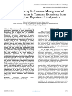 Issues Influencing Performance Management of Public Organisations in Tanzania. Experience From Medical Stores Department Headquarters