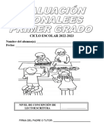 Evaluación Pronalees Primer Grado Rezago