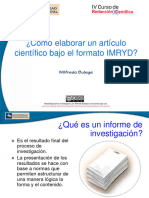 Como Escribir Un Articulo Cientifico Bajo El Formato IMRYD