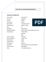 Curriculum Vitae of Lufuno Donna Mphaphuli