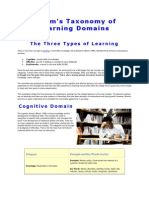 Bloom's Taxonomy of Learning Domains