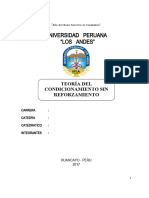 Teoría Del Condicionamiento Sin Reforzamiento