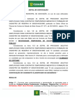 Edital de Convocação Do Processo Seletivo 2019 Professor Ensino Fundamental - Pedagogo - Regional Sul - Ampla - Tarde