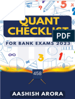 Quant Checklist 458 by Aashish Arora For Bank Exams 2024