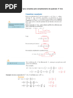 Ficha - Equações Do 2ºgrau Pelo Completamento Do Quadrado.