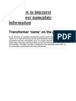 Learn How To Interpret Transformer Nameplate Information