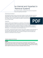 Searching The Internet and Hypertext in Information Retrieval Systems