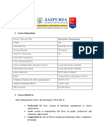 Revised Course Outline OPERATIONS MANAGEMENT