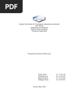 Presupuesto de Gastos de Fabricacion Trabajo