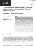 Euro J of Education - 2019 - Mewald - Lesson Study in Teacher Development A Paradigm Shift From A Culture of Receiving To