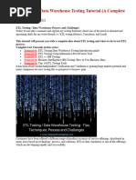 ETL Testing Data Warehouse Testing Tutorial