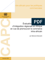 Evaluation Des Efforts D'integration en Affique