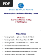 Module 2 Central Banking in The Philippines History Functions Administration