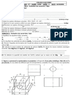 3ème PCT Devoir N°2 2019