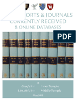 Law Reports Journals Currently Received