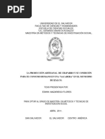 La Producción Artesanal de Chaparro Y Su Condición para El Consumo Humano en Una "Sacadera" en El Municipio de Izalco