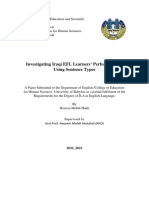 Investigating Iraqi EFL Learners' Performance in Using Sentence Types