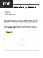 Le Volume Des Prismes - Secondaire - Alloprof