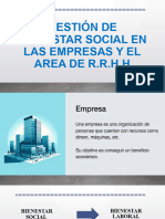 Gestión de Bienestar Social en Las Empresas y El Area de Recursos Humanos