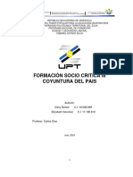 Formación Socio Critica Coyuntura Del Pais Vzla Rentista