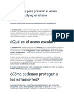 5 Dinámicas para Prevenir El Acoso Escolar o Bullying en El Aula