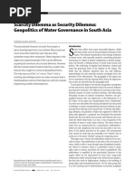 Scarcity Dilemma As Security Dilemma: Geopolitics of Water Governance in South Asia