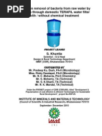 Removal of Micro-Organisms Through TERAFIL WATER FILTER