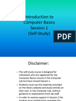 Computer Basics Session 1 Self-Study Guide