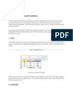 Excel Formulas and Functions