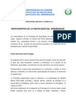 Antecedentes de La Psicología Del Aprendizaje