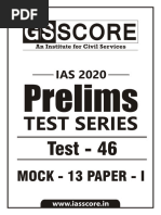 46 GS SCORE Prelims 2020 @UPSC - PrelimsTest