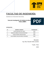 Tema de Investigación: El Análisis Del Modo y Efecto de Fallas (AMEF)