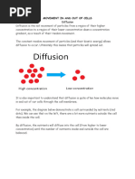 Movement in and Out of Cells