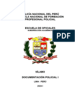 Sílabo de Documentación Policial I - 1er. Año - 2024-I