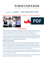 Careers Bulletin 13th November 2023