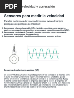 Sensores de Velocidad y