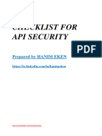 Checklist For Api Security