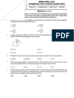 Screening Test Repeaters 2025 Sample Questions