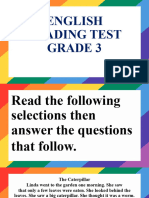 English Reading Test Grade 3