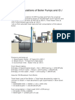 Sample Calculations of Boiler Pumps and ID