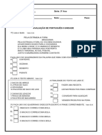 Avaliação de Português II Unidade