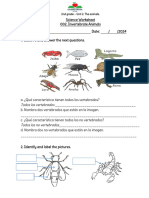 002-2°b-Guia de Science-Unit 2-Invertebrate Animals-Worksheet