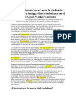 Qué Podemos Hacer Ante La Violencia Extrema y La Inseguridad Ciudadana en El Perú