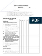 Blood Glucose Monitoring Checklist