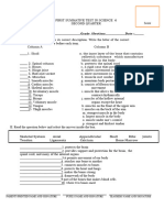 SUMMATIVE TEST IN SCIENCE 6 - 2nd Quarter 1st Summative