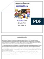 PLANIFICACIÓN ANUAL - MATEMAT 6° Grado - 2018